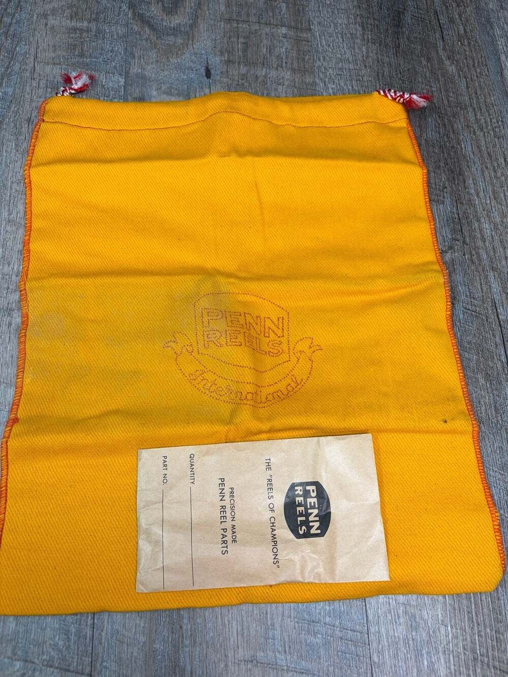 Vintage Original Penn Reels International Cloth Reel Bag 12x11 Drawstring-tools
